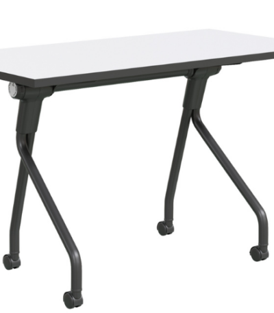 Skola flip table with black frame.