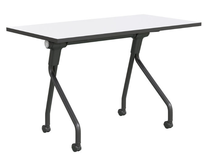 Skola flip table with black frame.