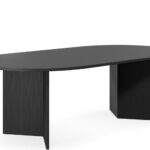 Arro boardroom table in black woodmatt melamine.