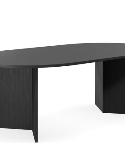 Arro boardroom table in black woodmatt melamine.