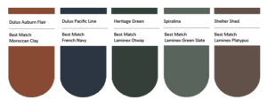 Dulux paint options.