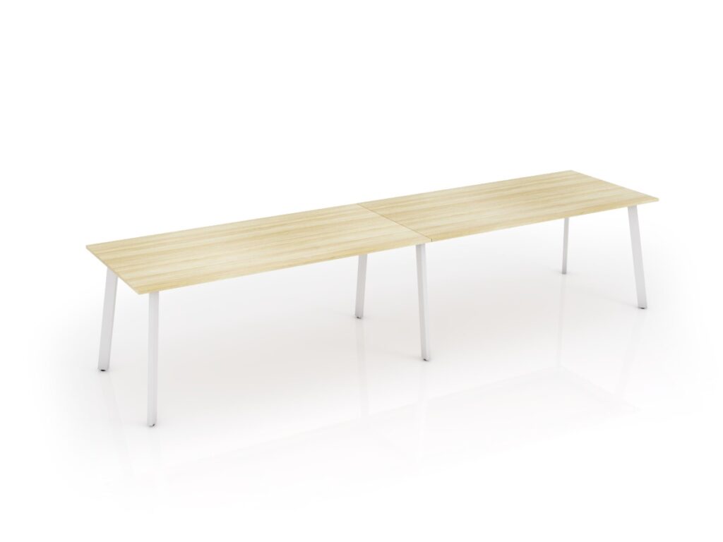 Flare barl eaner six leg with white frame and new oak melamine top.