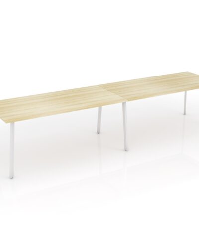 Flare barl eaner six leg with white frame and new oak melamine top.