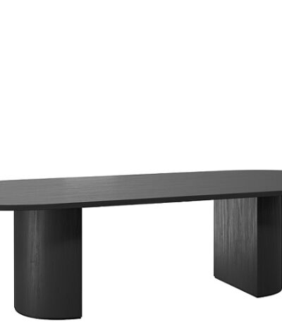 Luxor boardroom table in black woodmatt melamine.