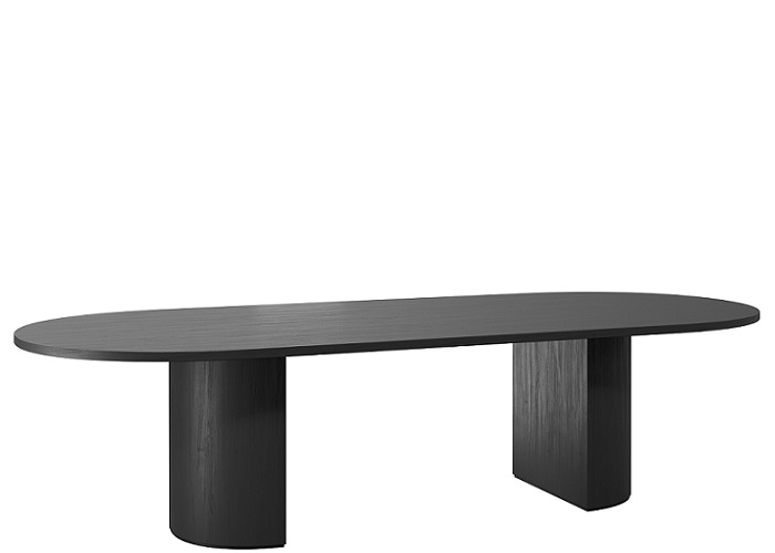 Luxor boardroom table in black woodmatt melamine.