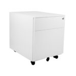 Movida squat mobile pedestal in white.