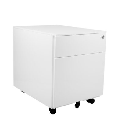 Movida squat mobile pedestal in white.