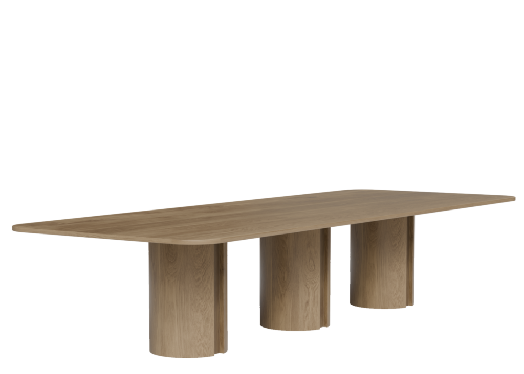 Tyson boardroom table in Nataio walnut melamine.