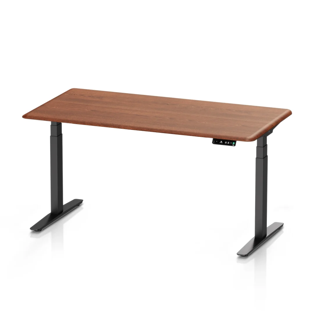 PeskPro1.5mNoDrawer Pesk Pro 1500mm with black frame and walnut top.