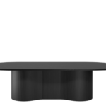 Omega boardroom table in absolute matte black melamine.