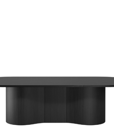 Omega boardroom table in absolute matte black melamine.