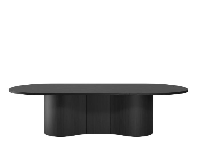 Omega boardroom table in absolute matte black melamine.