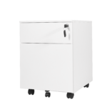 GO two drawer mobile pedestal in white.