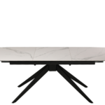Axel Extendable Meeting Table in white marble.