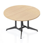 Typhoon 1500mm meeting table with black frame and natural oak top.